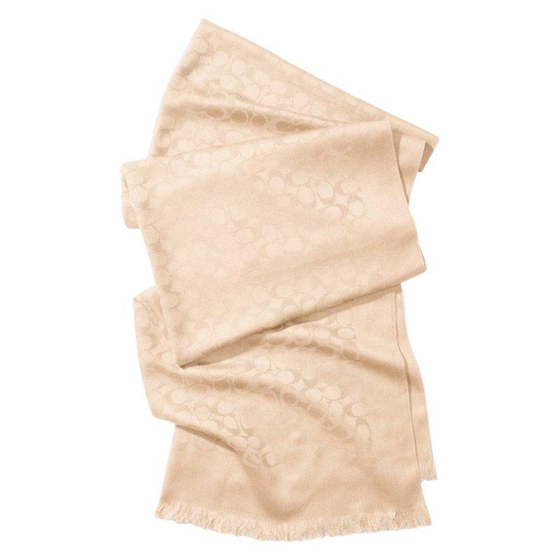 Coach Signature C Silk Blend Stole Scarf