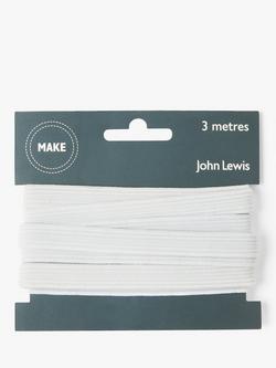 John Lewis Elastic, 13mm, White