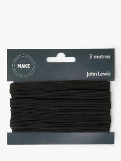John Lewis Elastic, 9mm, Black