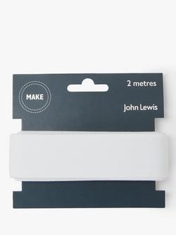 John Lewis Woven Elastic, 32mm, White