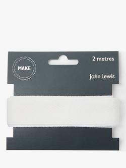 John Lewis Herringbone Tape, 25mm, White