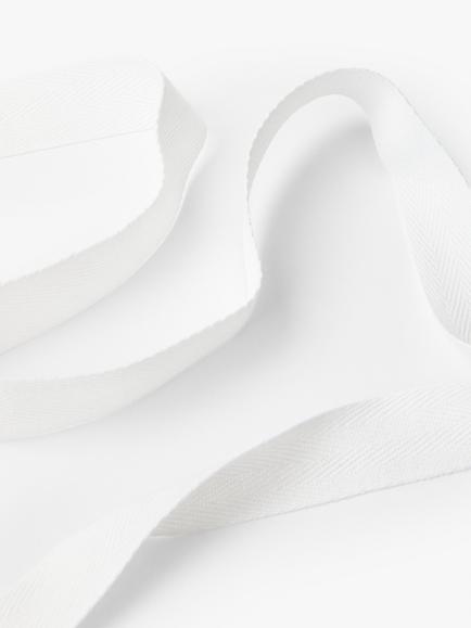 John Lewis Herringbone Tape, 25mm - view 2, White
