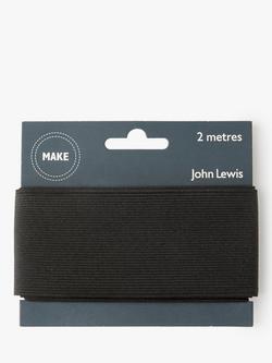 John Lewis Woven Elastic, 50mm, Black