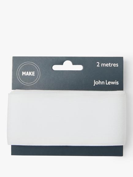 John Lewis Woven Elastic, 50mm, White