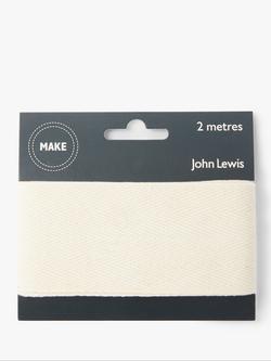 John Lewis Herringbone Tape, 50mm, Natural