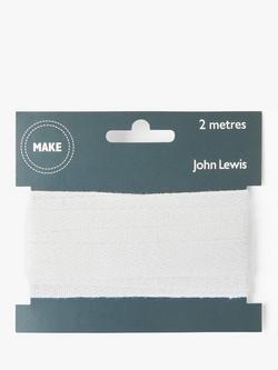 John Lewis Herringbone Tape, 15mm, White