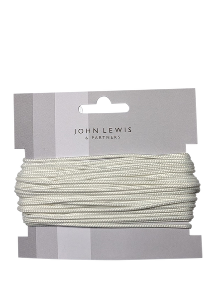 John Lewis Cord 2mm, White, White