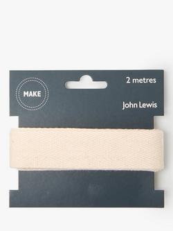 John Lewis Herringbone Tape, 25mm, Natural