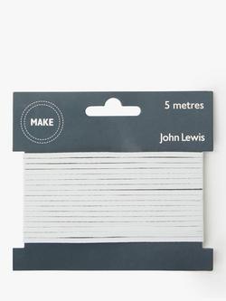John Lewis Elastic, 3mm, White