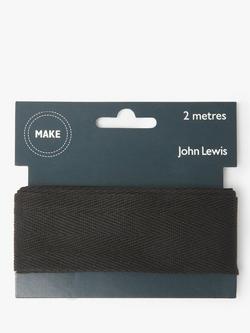 John Lewis Herringbone Tape, 38mm, Black