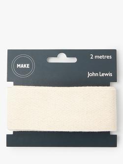 John Lewis Herringbone Tape, 38mm, Natural