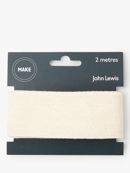 John Lewis Herringbone Tape, 38mm, Natural