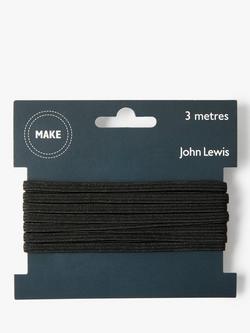 John Lewis Elastic, 4mm, Black, Black