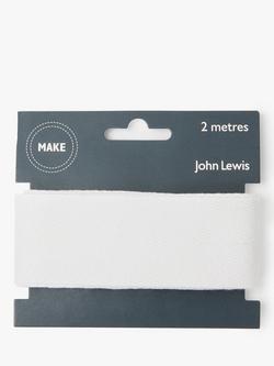 John Lewis Herringbone Tape, 38mm, White