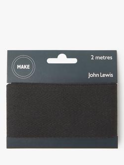 John Lewis Herringbone Tape, 50mm, Black