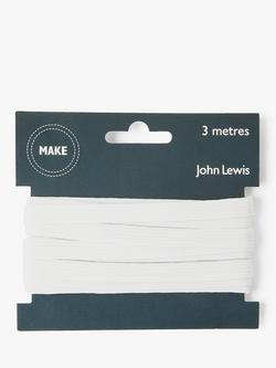 John Lewis Elastic, 9mm, White