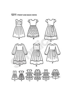 Simplicity Children's Dress Sewing Pattern, 1211 - view 2, 