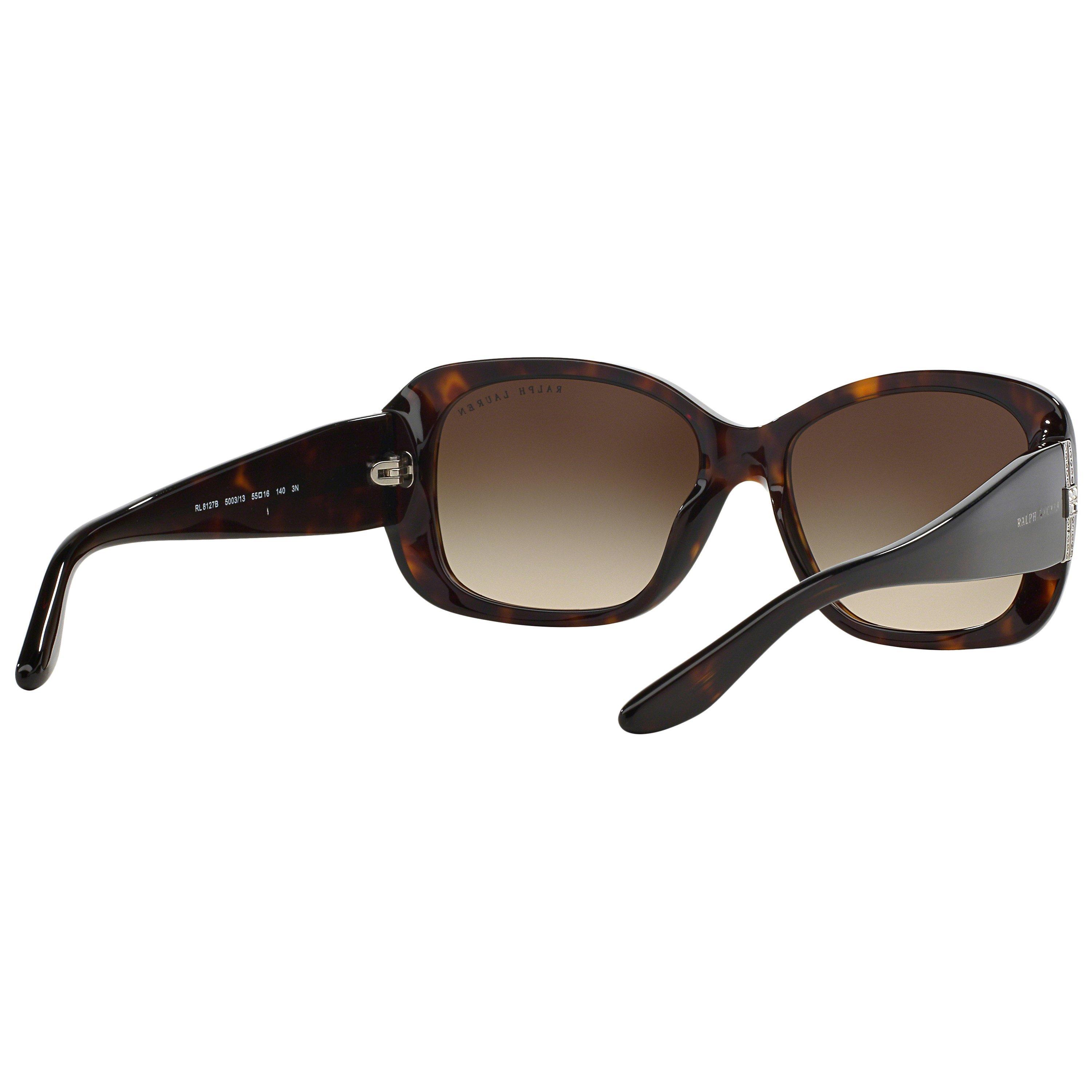 Product image 8 of 11, which shows Ralph Lauren RL8127B Rectangular Sunglasses, Dark Havana