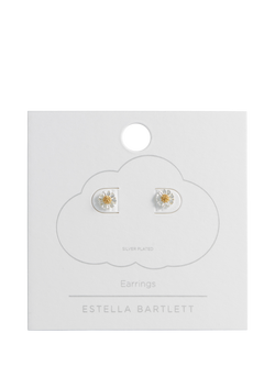 Estella Bartlett Mini Wildflower Silver Plated Earrings, Silver - view 2, Silver