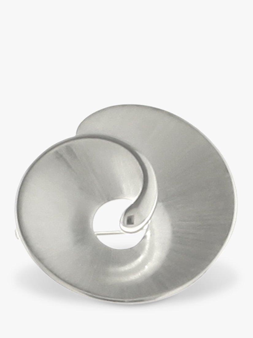Product image 1 of 4, which shows Nina B Sterling Silver Swirl Brooch, Silver