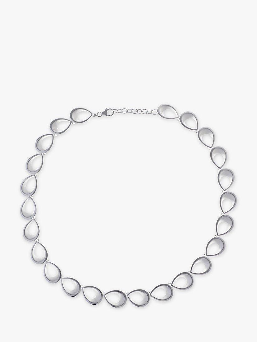 Nina B Open Teardrop Necklace, Silver