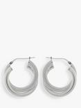 Nina B Double Hoop Earrings, Silver