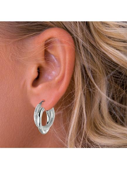 Nina B Double Hoop Earrings, Silver - view 2, Silver