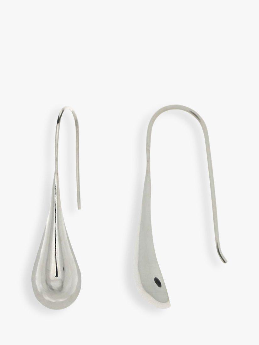 Product image 1 of 2, which shows Nina B Pear Shaped Drop Earrings, Silver