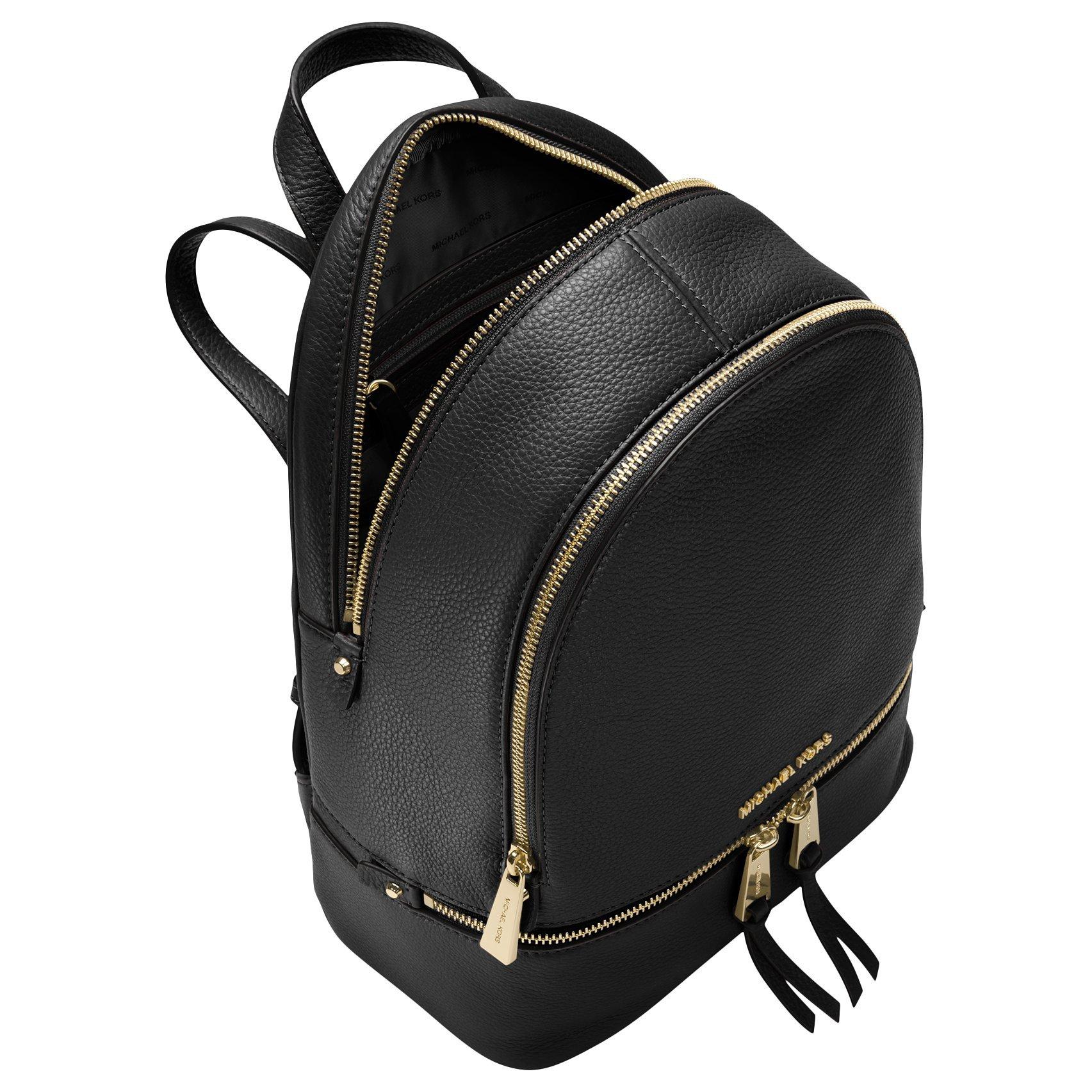 Michael kors black leather backpack deals