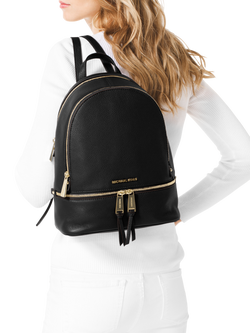 MICHAEL Michael Kors Rhea Leather Backpack - view 2, Black
