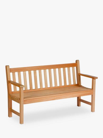 Barlow Tyrie Lavenham 3-Seater Eucalyptus Wood Garden Bench, Natural