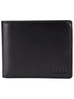 BOSS Asolo Bi-fold Leather Wallet, Black, Black