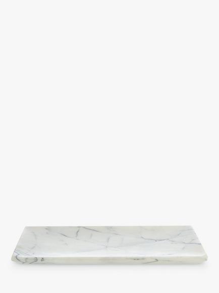 John Lewis White Marble Bathroom Accessories Tray, White