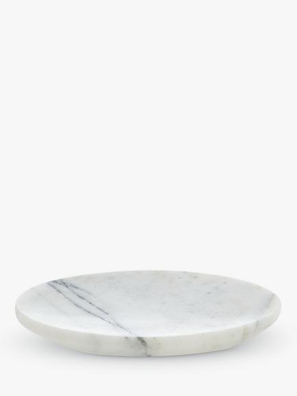 John Lewis White Marble Soap Dish, White