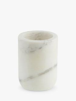 John Lewis White Marble Bathroom Tumbler, White