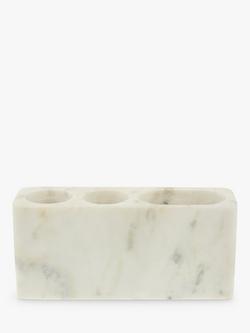 John Lewis Marble Toothbrush Holder, White, White