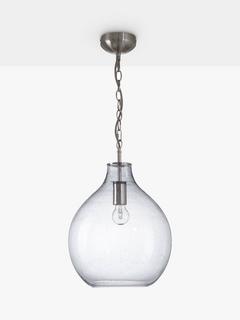 John Lewis Selsey Glass Ceiling Light, Blue