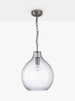 John Lewis Selsey Glass Ceiling Light, Blue, Blue