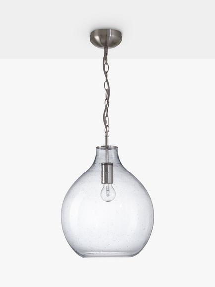 John Lewis Selsey Glass Ceiling Light, Blue, Blue