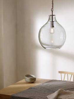 John Lewis Selsey Glass Ceiling Light, Blue - view 2, Blue