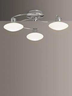 John Lewis Tameo LED Semi Flush 3 Arm Ceiling Light, Chrome