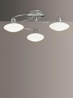 John Lewis Tameo LED Semi Flush 3 Arm Ceiling Light, Chrome, Chrome
