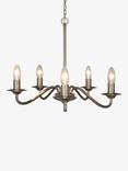 John Lewis Wakefield 5 Arm Chandelier Ceiling Light, Satin Nickel