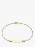 IBB 9ct Gold Hollow Figaro ID Bracelet, Gold