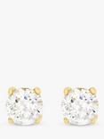 IBB 9ct Yellow Gold Cubic Zirconia Stud Earrings, Clear