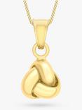 IBB 9ct Yellow Gold Knot Pendant Necklace, Gold