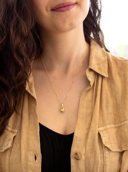 IBB 9ct Yellow Gold Knot Pendant Necklace, Gold - view 2, Gold