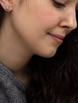 IBB 9ct Gold Knot Stud Earrings, Gold - view 2, Gold