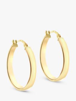 IBB 9ct Yellow Gold Creole Hoop Earrings, Gold, Gold