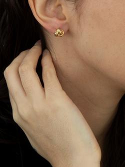 IBB 9ct Gold 8mm Knot Stud Earrings, Gold - view 2, Gold